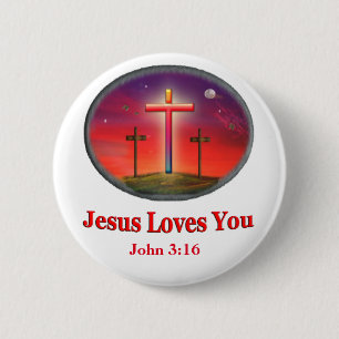 Badge Rond 5 Cm jésus vous aime