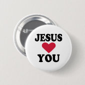Badge Rond 5 Cm Jésus vous aime (Devant & derrière)