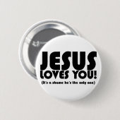 Badge Rond 5 Cm Jésus vous aime bouton (Devant & derrière)