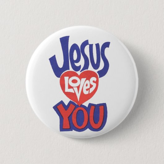 BADGE ROND 5 CM JÉSUS VOUS AIME BOUTON (Devant)