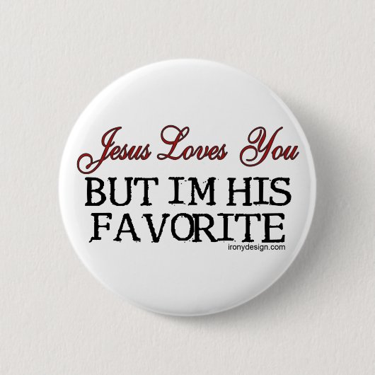 Badge Rond 5 Cm Jésus Vous Aime Favorite (Devant)