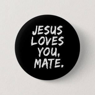 Badge Rond 5 Cm Jésus vous aime mec croyant chrétien foi Dieu
