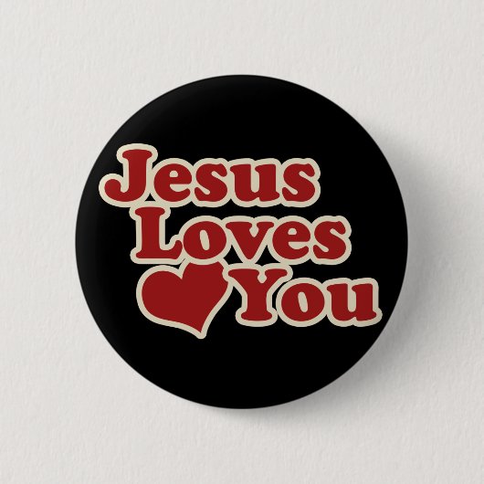 Badge Rond 5 Cm Jésus vous aime pour les chrétiens (Devant)