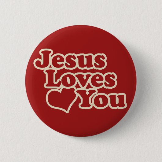 Badge Rond 5 Cm Jésus vous aime pour les chrétiens (Devant)
