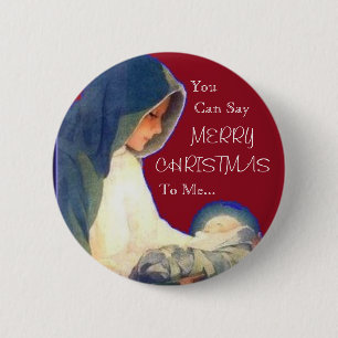 Badge Rond 5 Cm Jésus, vous, pouvez dire, JOYEUX, NOËL, à moi