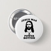 Badge Rond 5 Cm Jesus Was A Power Bottom Funny Pride Christmas Gag (Devant & derrière)
