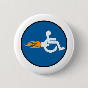 Badge Rond 5 Cm Jet fauteuil roulant