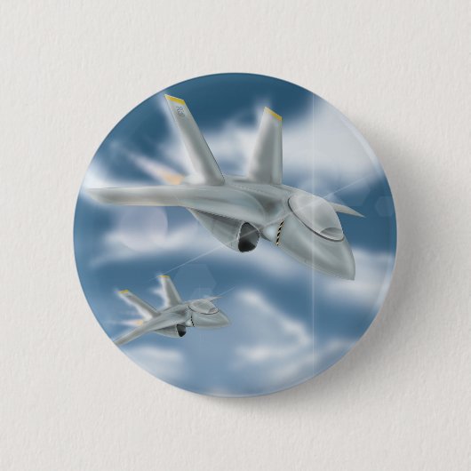 Badge Rond 5 Cm Jet Fighter Aircraft (Devant)