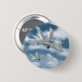 Badge Rond 5 Cm Jet Fighter Aircraft (Devant & derrière)