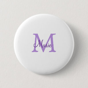 Badge Rond 5 Cm jeté simple minimal ajouter nom monogramme rose ro