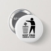 Badge Rond 5 Cm Jeter les fascistes garder votre pays propre (Devant & derrière)