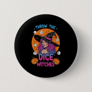 Badge Rond 5 Cm Jeter Les Sorcières Dice Bunco Party Funny Hallowe