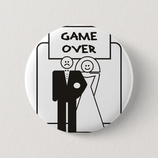 Badge Rond 5 Cm Jeu au-dessus de mariage (Devant)