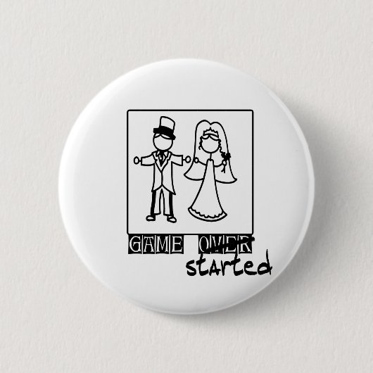 Badge Rond 5 Cm jeu au-dessus du jeu commencé épouser le T-shirt (Devant)