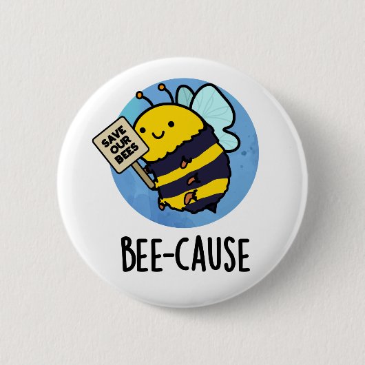 Badge Rond 5 Cm Jeu d'abeilles (Devant)