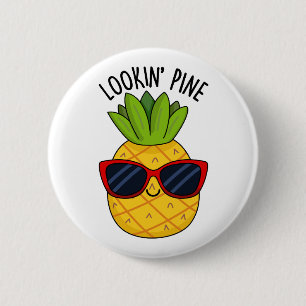 Badge Rond 5 Cm Jeu d'ananas drôle de pin à regarder