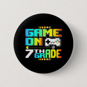 Badge Rond 5 Cm Jeu De 7E Année Jeu Vidéo Joueur Retour À L'École