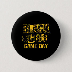 Badge Rond 5 Cm Jeu de Chemise Noire Et Or Jour Lycée Football