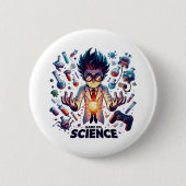 Badge Rond 5 Cm Jeu de concoction chimique activé, thème scientifi (Devant)
