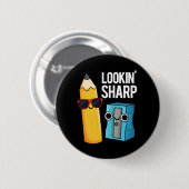 Badge Rond 5 Cm Jeu de crayon carré clair amusant Jeu de crayon no (Devant & derrière)