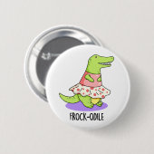 Badge Rond 5 Cm Jeu de crocodile amusant de roche-odile (Devant & derrière)