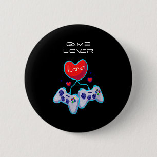 Badge Rond 5 Cm Jeu de femmes Couple Amour Gamepad Coeur Humour Th