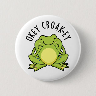 Badge Rond 5 Cm Jeu de grenouille de l'oeuf Croak-ey drôle
