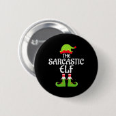 Badge Rond 5 Cm Jeu de Noël du groupe de famille jumelé Elf Sarcas (Devant & derrière)