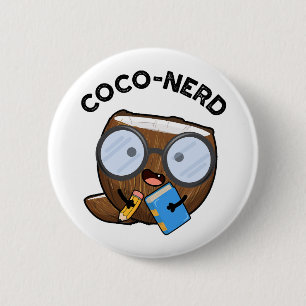 Badge Rond 5 Cm Jeu de noix de coco nerd