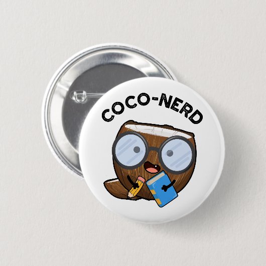 Badge Rond 5 Cm Jeu de noix de coco nerd (Devant & derrière)