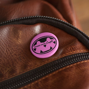 Badge Rond 5 Cm Jeu de plateau Couple Black Frame Pin