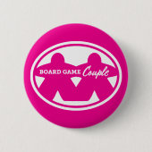Badge Rond 5 Cm Jeu de plateau Couple Blanc Frame Pin (Devant)