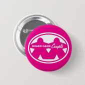 Badge Rond 5 Cm Jeu de plateau Couple Blanc Frame Pin (Devant & derrière)