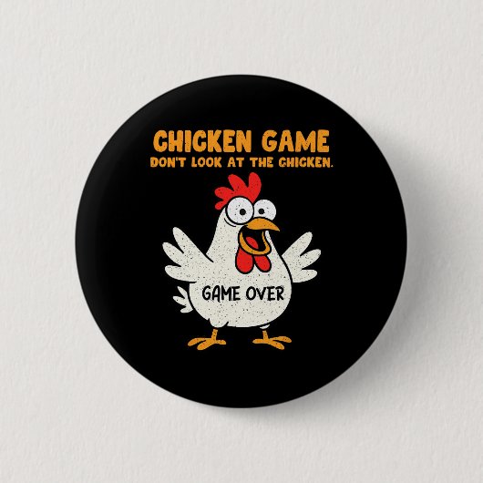 Badge Rond 5 Cm Jeu de poulet drôle Ne regardez pas l'animation de (Devant)
