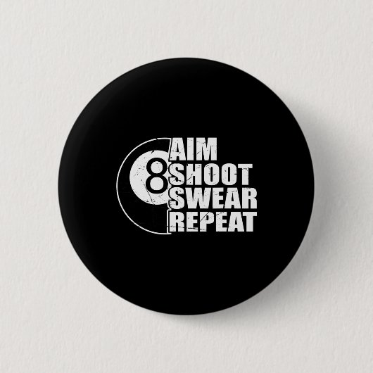 Badge Rond 5 Cm Jeu de tir Aim Répéter 8 Ball Pool Billard Playe (Devant)