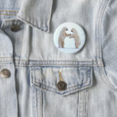 Badge Rond 5 Cm Jeu d'ours blanc (En situation)