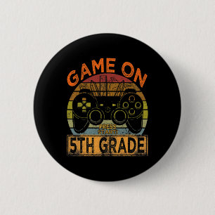 Badge Rond 5 Cm Jeu En 5e Année Bienvenue Retour À L'École Gamer B
