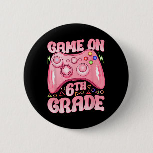 Badge Rond 5 Cm Jeu En 6E Année Retour À L'École Jeux Vidéos Fille