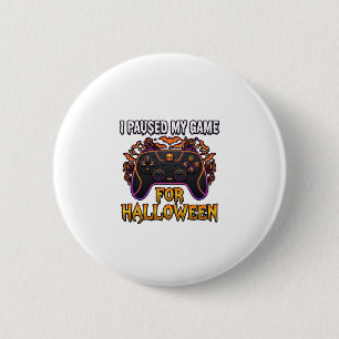 Badge Rond 5 Cm Jeu en pause Halloween Manette Chauves-souris Fant