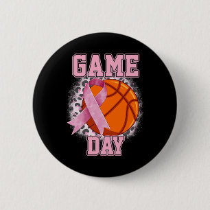 Badge Rond 5 Cm Jeu Jour du cancer du sein sensibilisation Basketb
