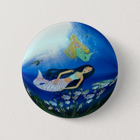 Badge Rond 5 Cm Jeu sous-marin (Sirène) (Devant)