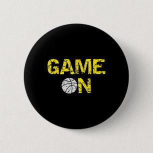 Badge Rond 5 Cm Jeu Sur Bysketbyll ; Blue Black Yellow Gold Team C