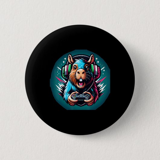 Badge Rond 5 Cm Jeu vidéo Capybara Jeu (Devant)