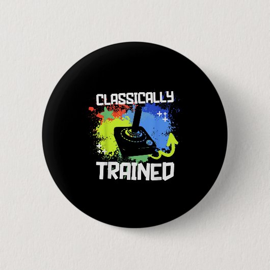 Badge Rond 5 Cm Jeu vidéo Cliché Jeu Retro Joystick (Devant)