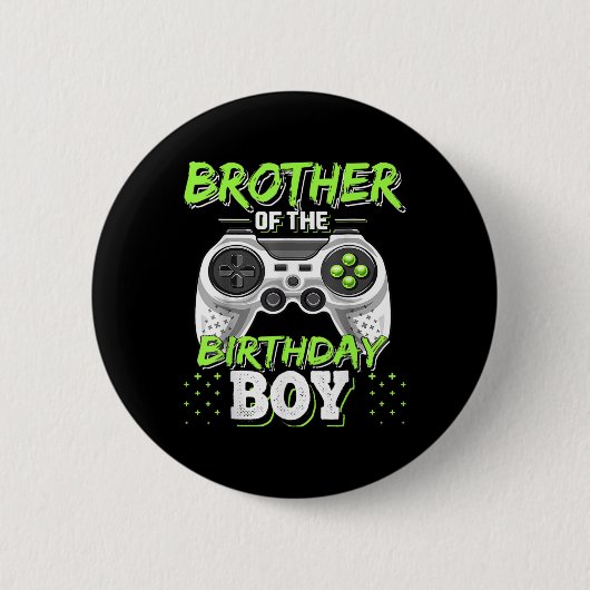Badge Rond 5 Cm Jeu Vidéo Correspondant Anniversaire Frère De L'An (Devant)