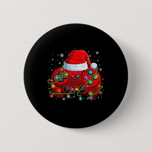 Badge Rond 5 Cm Jeu Vidéo de Noël du jeu Santa Hat Lights Jeu