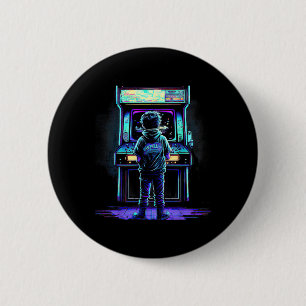 Badge Rond 5 Cm Jeu vidéo des années 80 Vintage Retro Arcade 3
