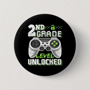Badge Rond 5 Cm Jeu Vidéo Déverrouillé De 2E Année À L'École