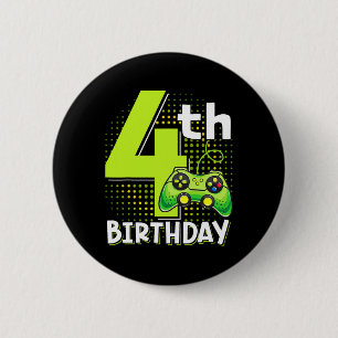 Badge Rond 5 Cm Jeu vidéo drôle pour garçons de 4 ans pour anniver
