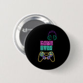 Badge Rond 5 Cm Jeu vidéo du cool Neon. (Devant & derrière)
